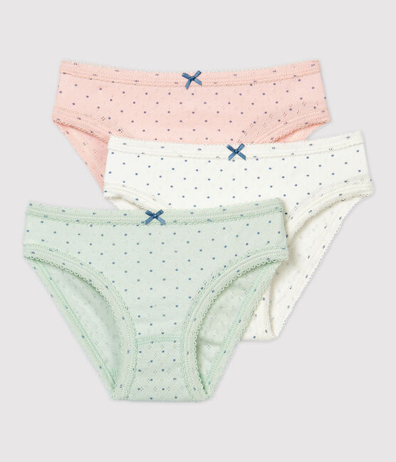 Lot de 3 culottes ajourées petite fille en coton biologique variante 1